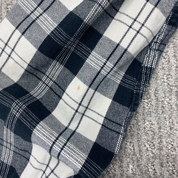 Dickies Shirt Men Small S Black White Plaid Button Up Long Sleeve Pearl Snap - Picture 8 of 11